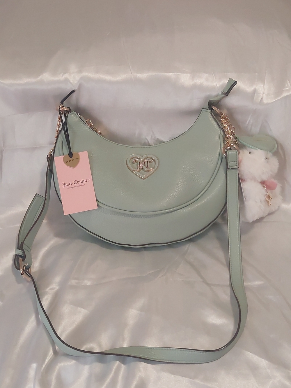 Brand New Juicy Couture Mint Crescent Shoulder Bag with Gold Hardware✨️
